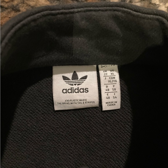 Adidas Quarter Zip Black Trefoil Sweatshirt - Picture 7 of 7